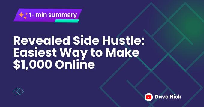 Easiest Side Hustle to Earn $1,000 Online (2024)